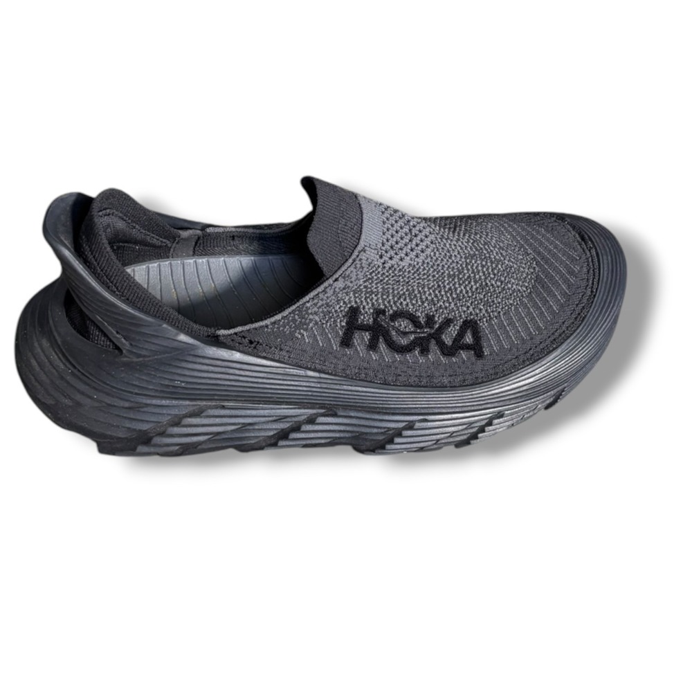 HOKA Restore TC Black Slip On Recovery Shoes Womens 9 Mens 8 Unisex Sneaker